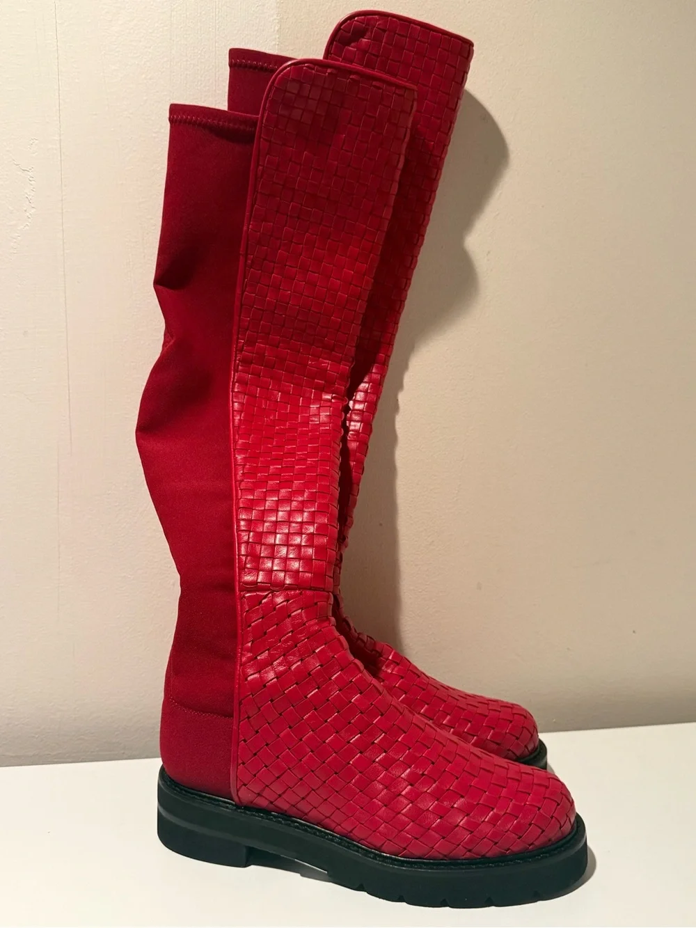 Stuart Weitzman 5050 Lift woven over-the-knee boot size 4B H50N10